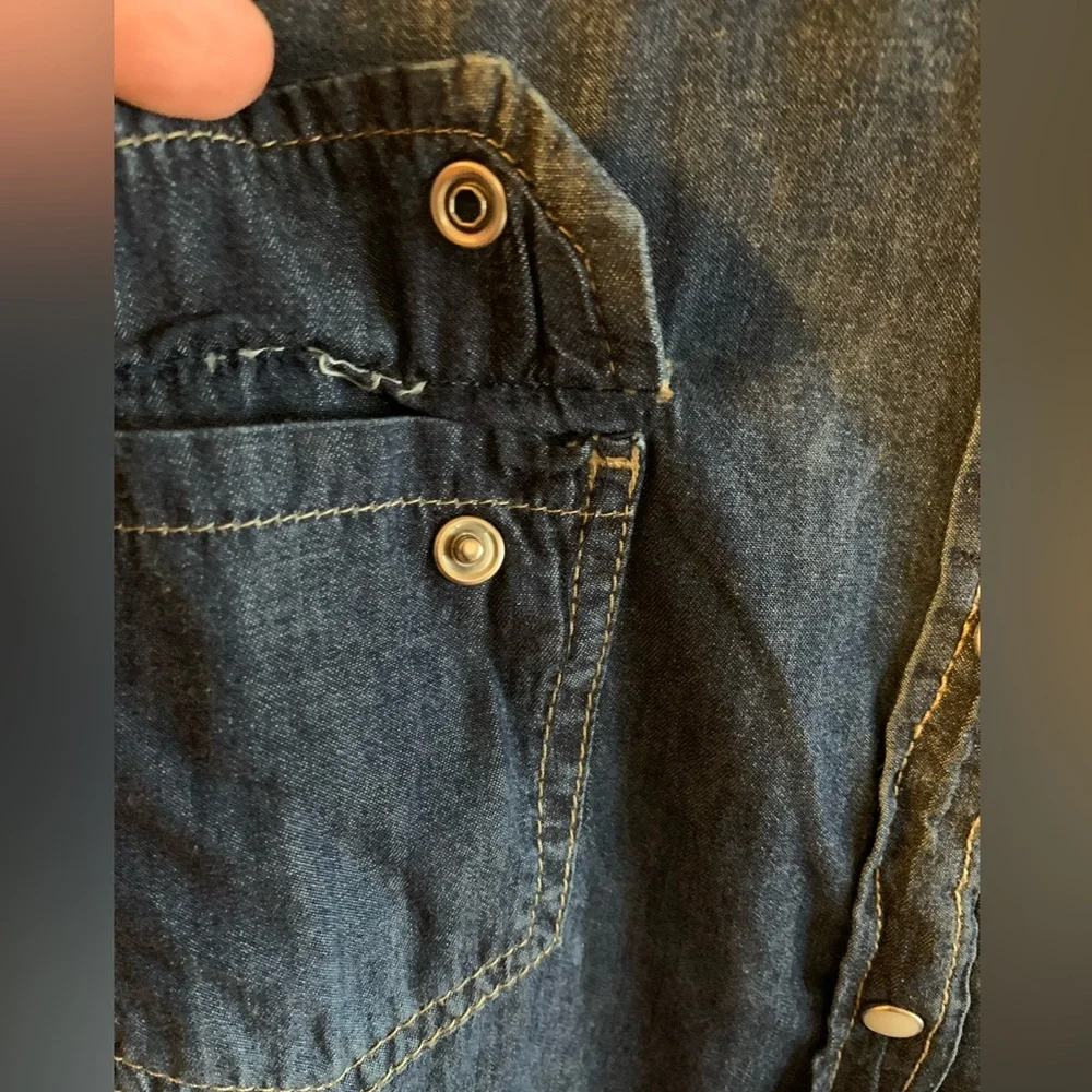 Denim Button-up Boho Country Shirt - Picture 4 of 9
